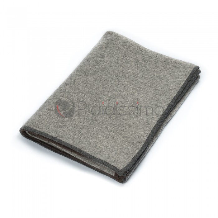 Plaid en Cachemire · Tricoté en Mailles Fines · Daya Light Grey par Oyuna