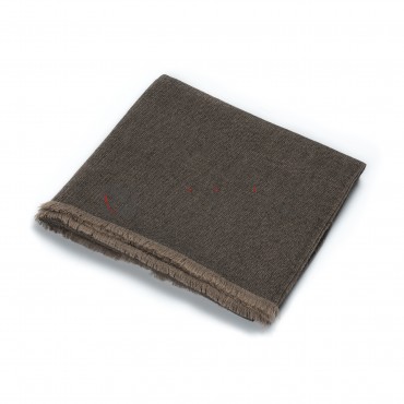 Plaid en Cachemire · Finement Tissé · Motif Chevrons · Saan Gris et Taupe par Oyuna