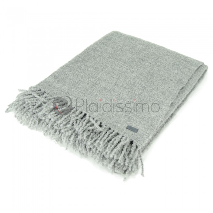 Plaid en Baby Alpaga Argent · Tissage Traditionnel · Boucle par Alpaka