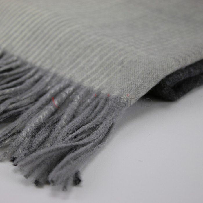 Plaid en Alpaga & Laine · Motif Dégradé · Horizon Nuances de Gris - Par Elvang