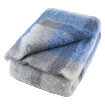 Plaid en Mohair & Laine · Dégradés Bleu Gris · Cuadros · Mantas Ezcaray par Plaidissimo