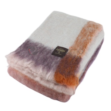 Plaid en Mohair · Intemporel & Design · Rozco Multicolore Pastel Orange et Gris par Mantas Ezcaray