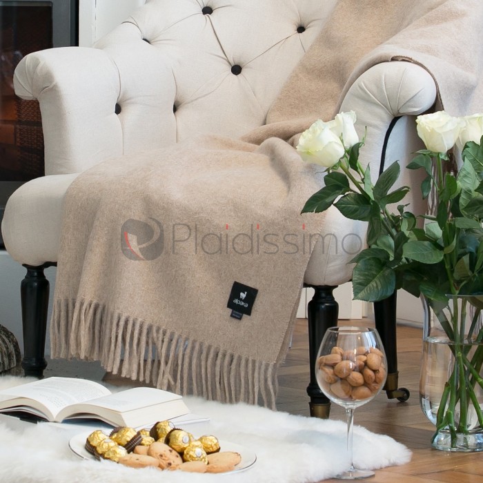 Plaid en Alpaga Beige · Esprit Nordique · Classic par Alpaka