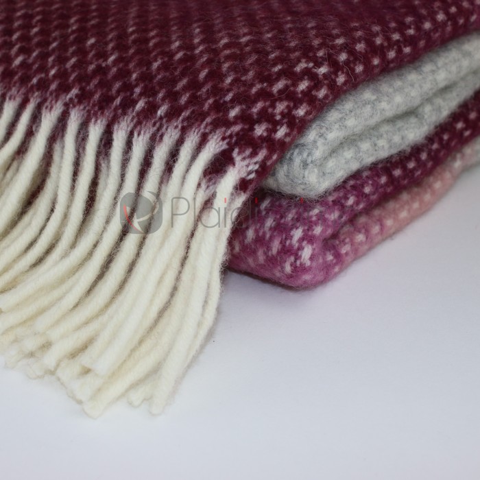 Plaid e100% Laine Vierge · Design Authentique avec des Bandes de Couleur d'Inspiration Marée · Ombre Rosewood