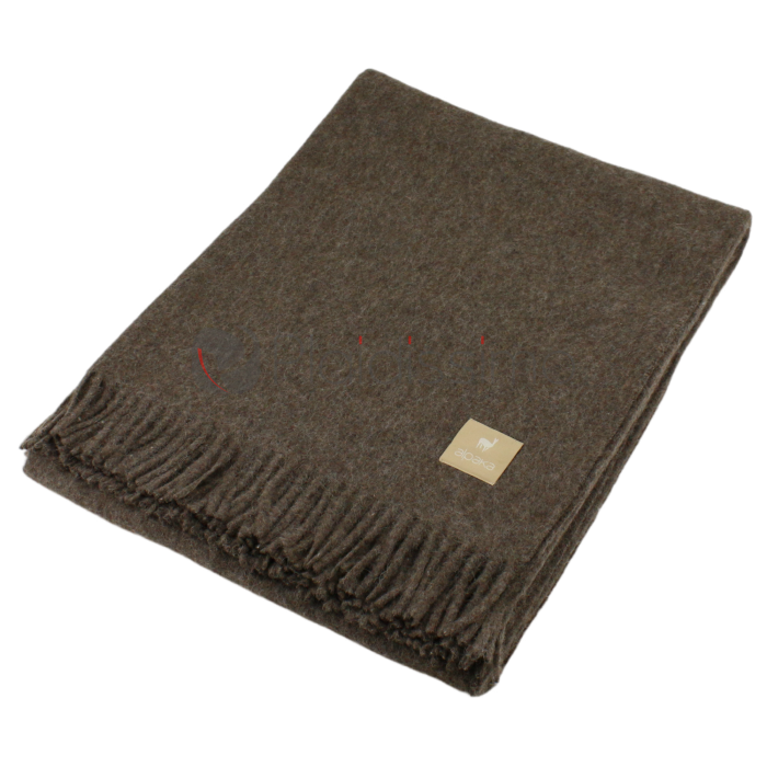 Plaid en Alpaga · Couleur cacao foncé · Doux et élégant · Excellent rapport qualité prix ·  Classic par Alpaka