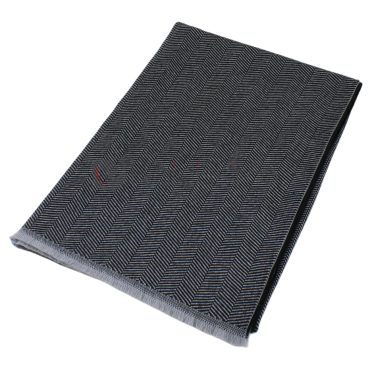 Plaid Colorado en laine vierge mérinos - Motif chevrons noir et gris - Luxe et confort intemporel