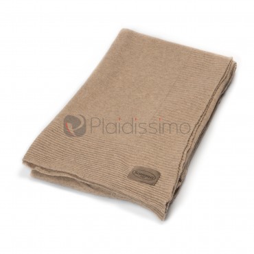 Plaid Beige en Laine Mérinos d'Australie · Fin et Léger avec Finition Raffinée · Alexis par Somma 1867