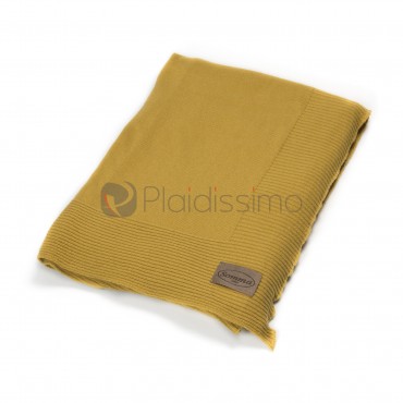 Plaid Jaune Moutarde en Laine Mérinos d'Australie · Fin et Léger avec Finition Raffinée · Alexis par Somma 1867