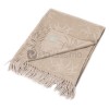 Plaid Beige en Laine Mérinos d'Australie Extra-Fine · Jacquard à Motif de Palmier · Palm par Somma 1867