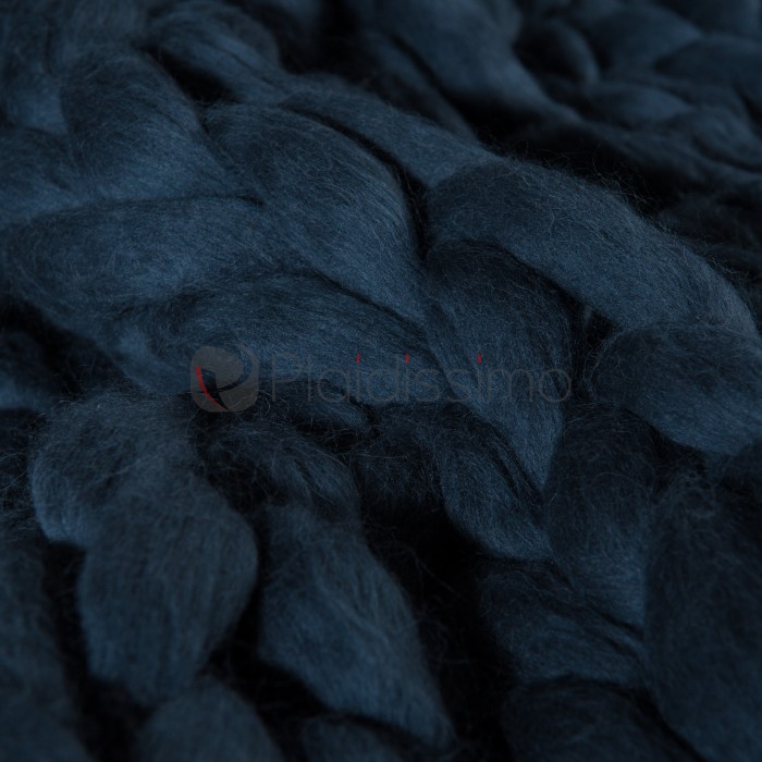 Plaid en Grosses Mailles Anthracite · Laine Mérinos d'Australie · Majestueux® par Plaidissimo