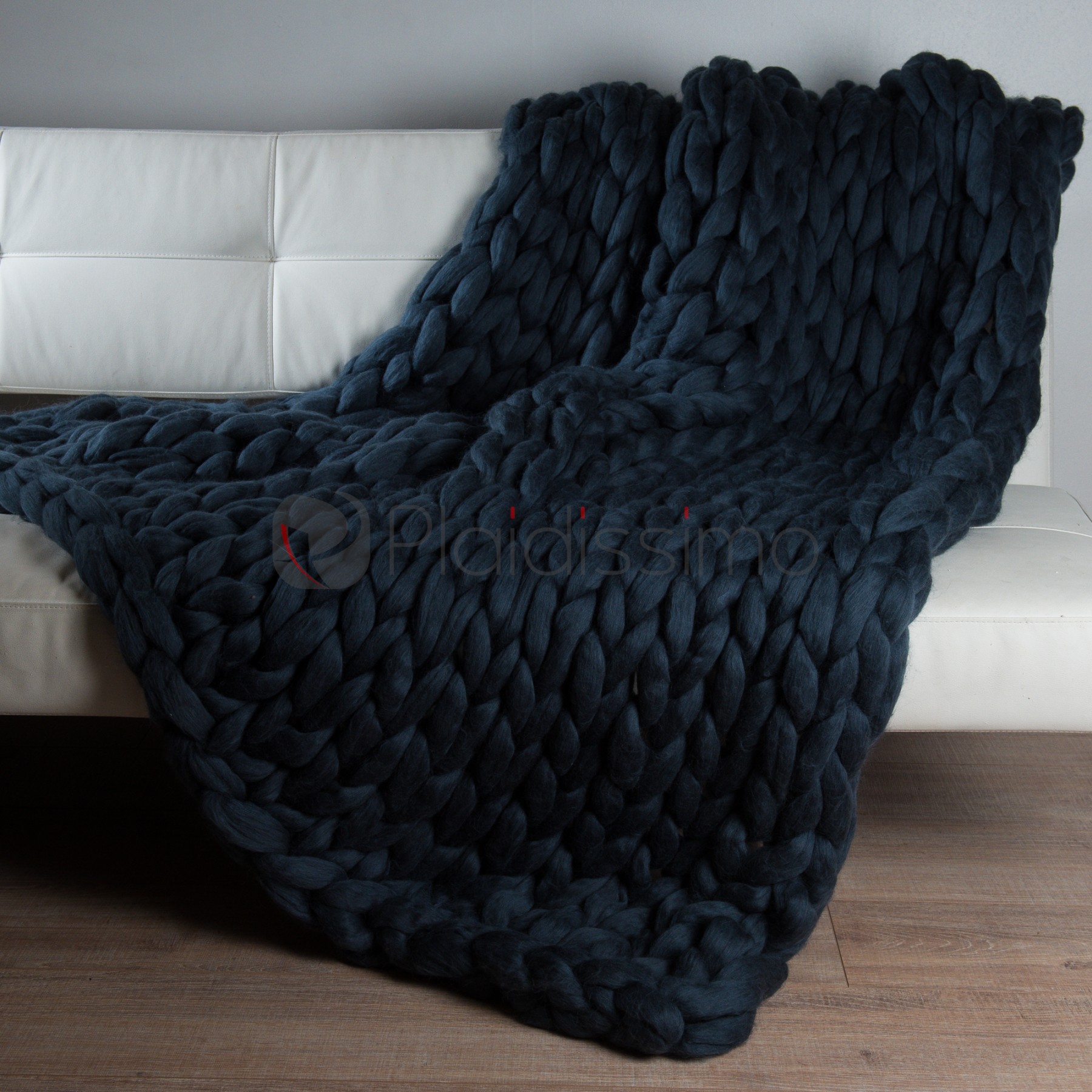 Plaid en Grosses Mailles Anthracite · 100% Laine Mérinos d ...