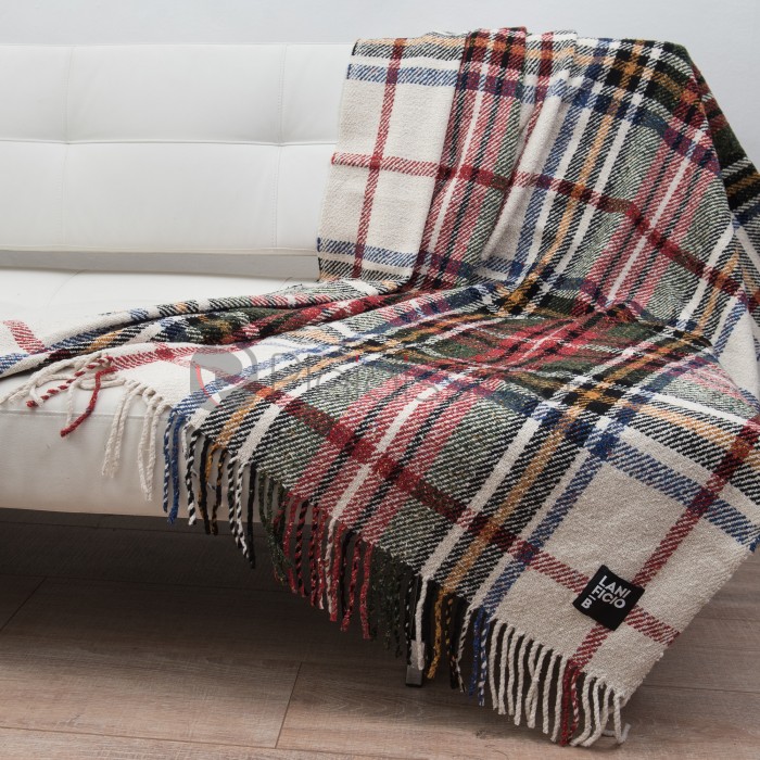 Plaid en Laine Vierge · Léger et Multicolore · Style Tartan Ecossais · Dress par Lanificio B