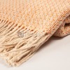 Plaid en Coton & Lin · Orange · Tissage Artisanal · Grandes Franges · Linosa Par Lanificio B