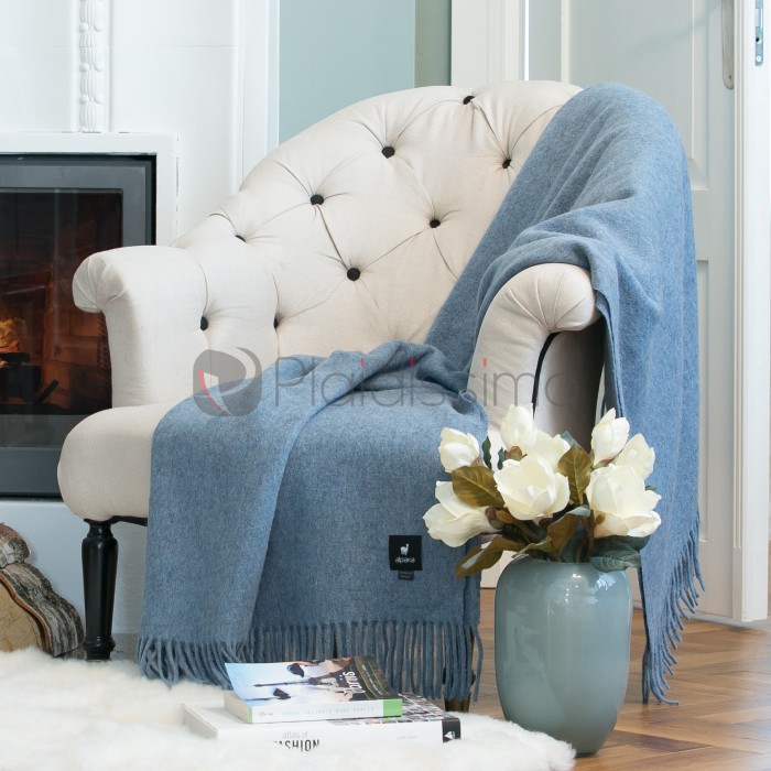 Plaid en Alpaga · Bleu Clair · Esprit Nordique · Classic par Alpaka