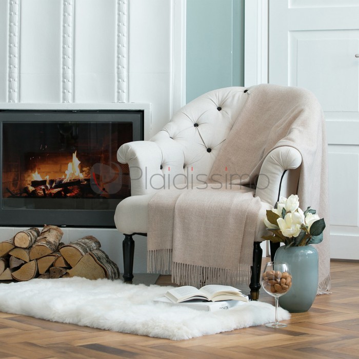 Plaid en Baby Alpaga Beige · Intemporel & Extra-léger · Exclusive par Alpaka