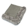 Plaid en Baby Alpaga Gris Argent · Rare avec Fourrure Naturelle · Fur Trim par Alpaka