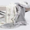 Plaid en Baby Alpaga Gris Argent · Rare avec Fourrure Naturelle · Fur Trim par Alpaka