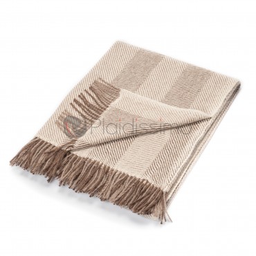 Plaid en Alpaga · Beige à Chevrons · Traditional Fishbone par Alpaka