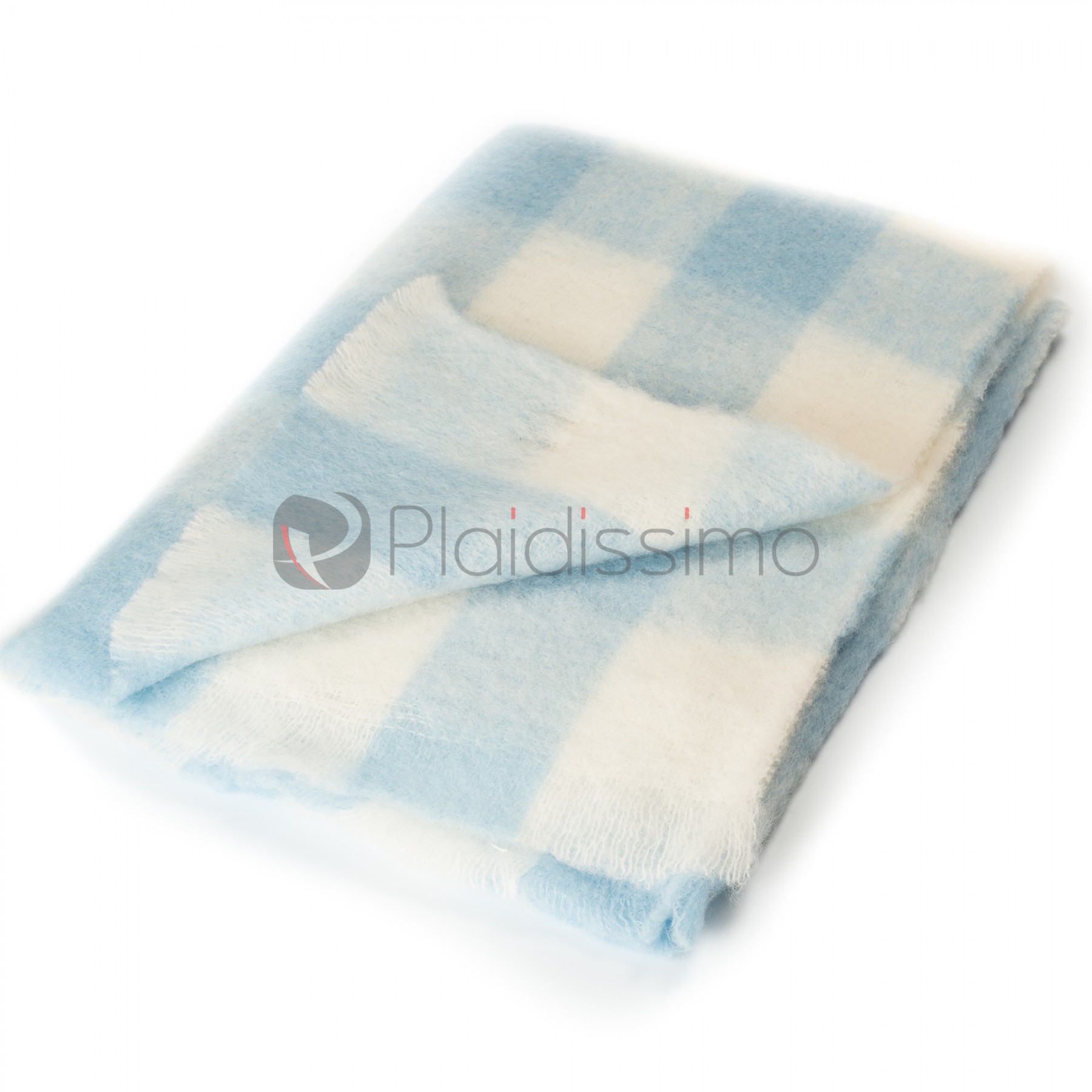 Plaid en Laine Bleu à Carreaux · Doux pour Bébé & Enfants · Bebe Lana