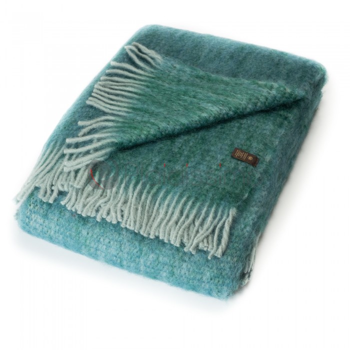 Plaid en Mohair & Laine · Vert · Intemporel Doux & Moelleux · Diana par Mantas Ezcaray