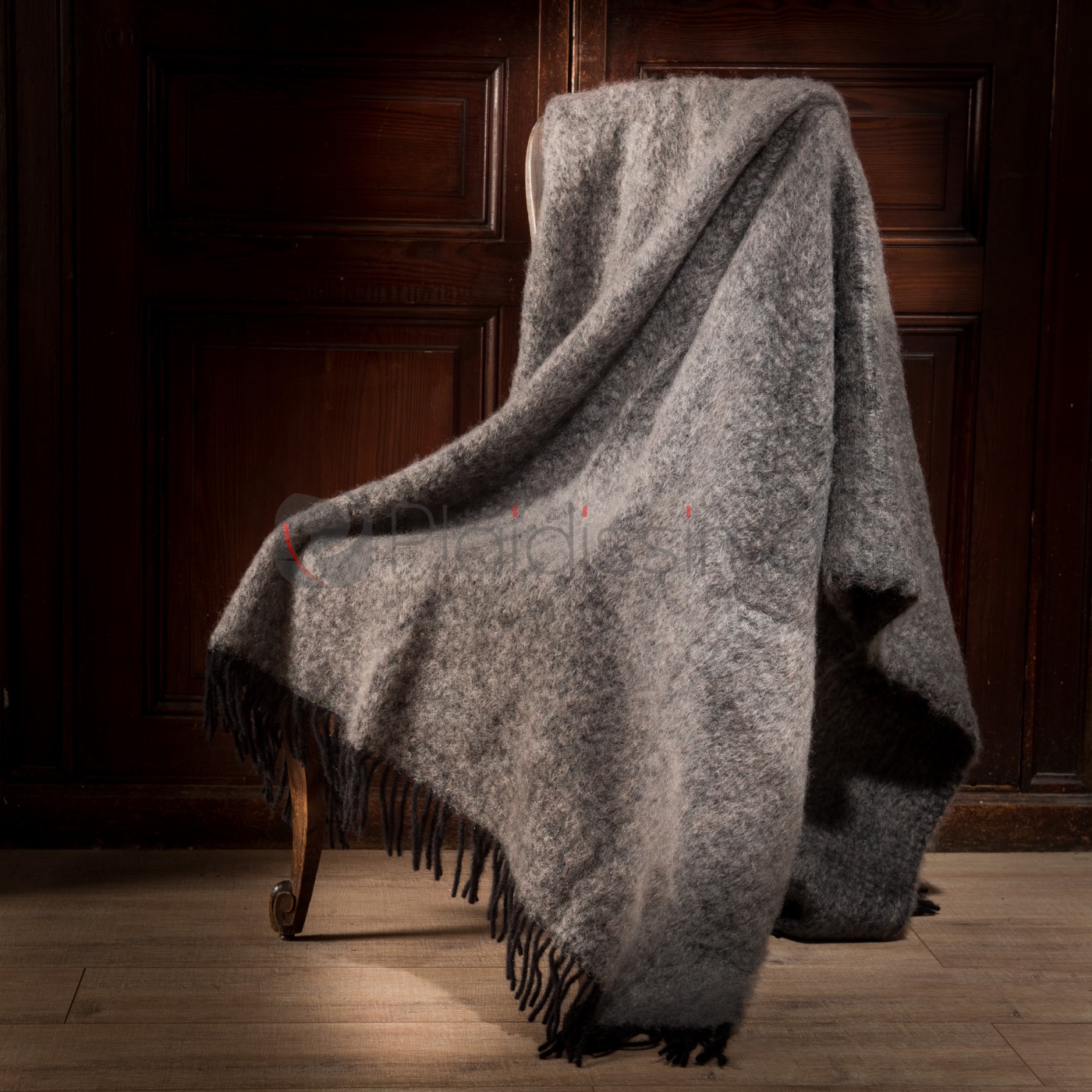 Plaid en Mohair & Laine · Intemporel Doux & Moelleux · Diana Anthracite
