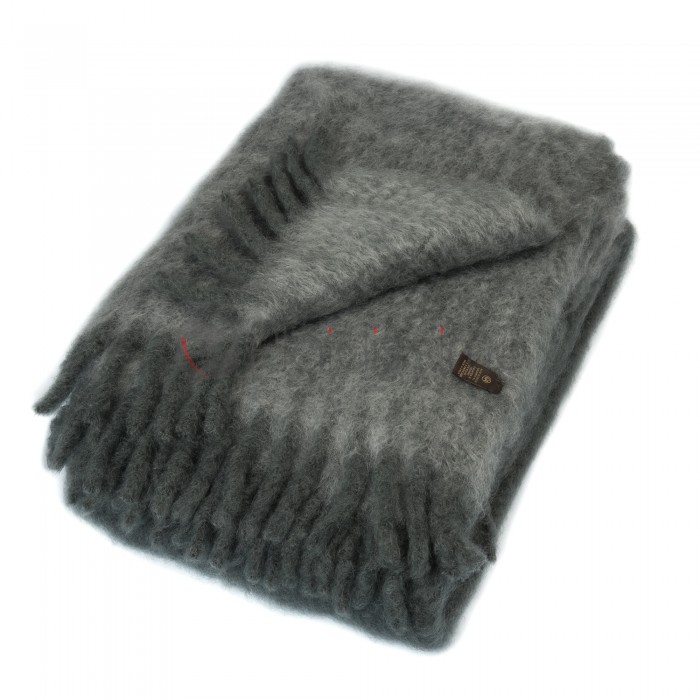 Plaid en Mohair · Elégant à Franges Epaisses · Stitching Anthracite par Mantas Escaray Plaid en Mohair · Elégant à Franges Epaisses · Stitching Anthracite par Mantas Escaray