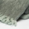 Plaid en Mohair · Elégant à Franges Epaisses · Stitching Vert