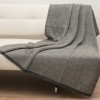 Plaid 100% Baby Alpaga · Tricoté Gris · Finition Anthracite · Raindrops par Elvang