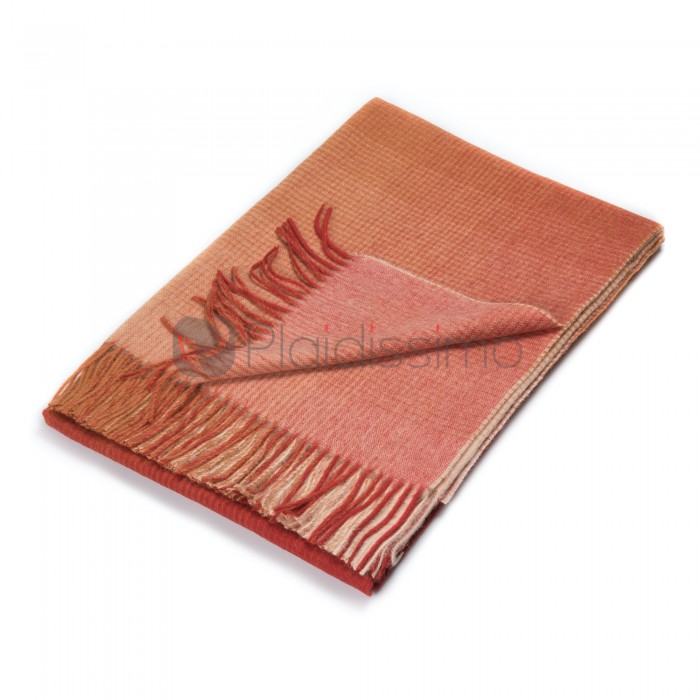 Plaid en Alpaga & Laine · Motif Dégradé de Rouge · Horizon Rouge par Elvang