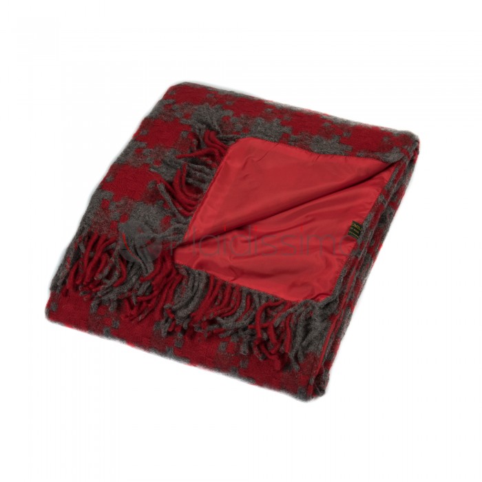 Plaid de Pique-Nique Imperméable · Laine Vierge · Jigsaw Red par Tweedmill