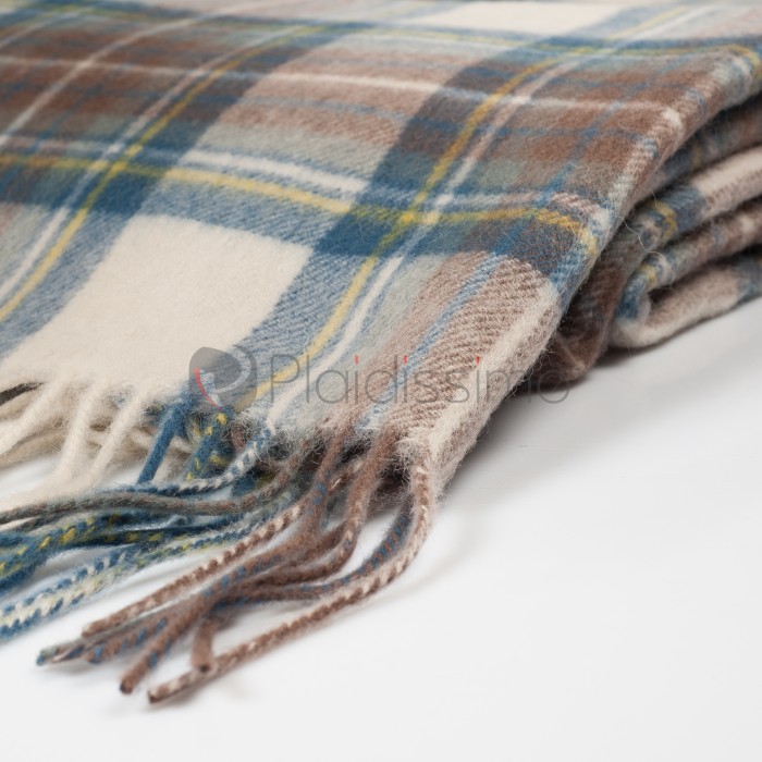 Plaid en Laine d'Agneau · Motif à Carreaux · Muted Blue Dress Stewart par Tweedmill