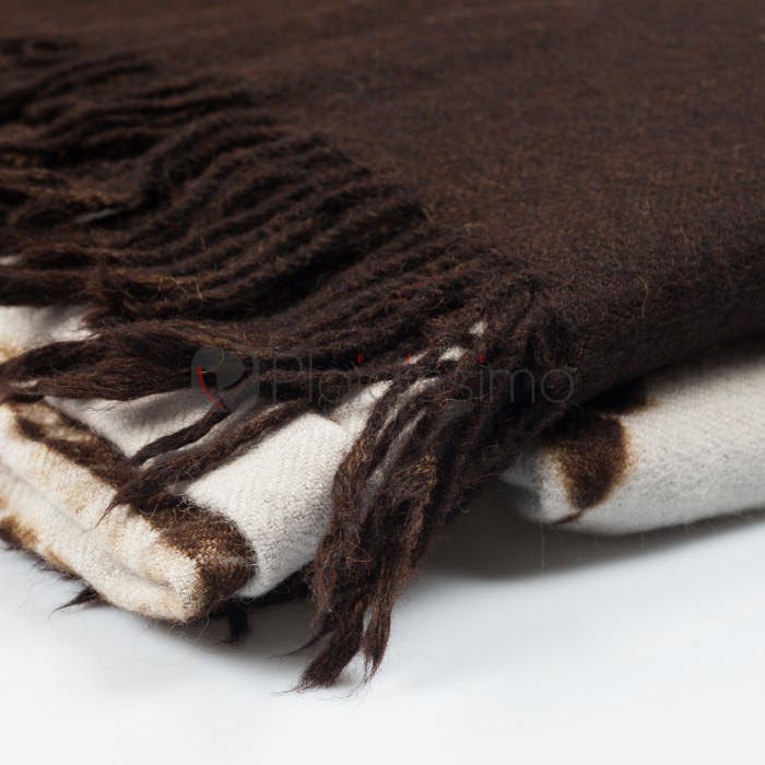 Plaid en Baby Alpaga · Confection Artisanale · Makiage Square · Brun et Gris par Suzusan