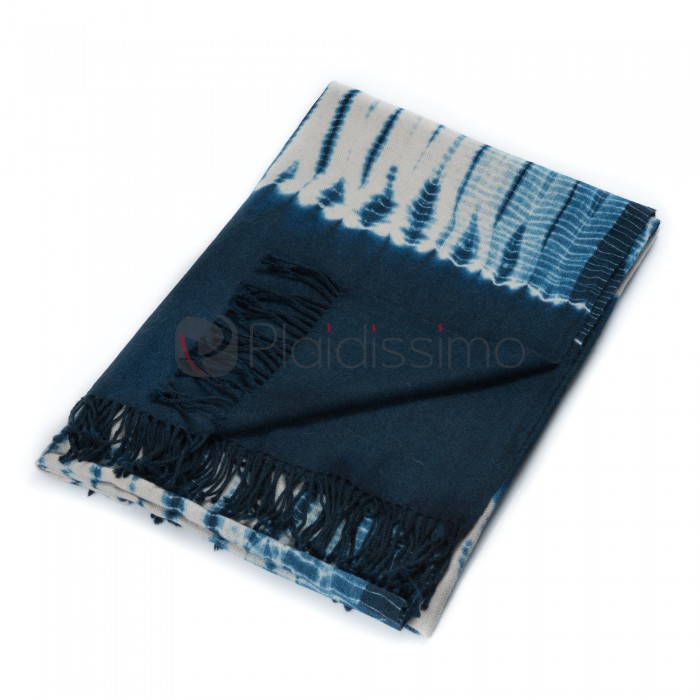 Plaid en Baby Alpaga · Design à Motif Bleu · Tesuji Yoroidan · Bleu Intense par Suzusan