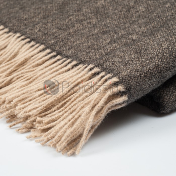 Plaid en Laine Vierge & Mohair Anthracite · Structuré & Moelleux · Wales Anthra