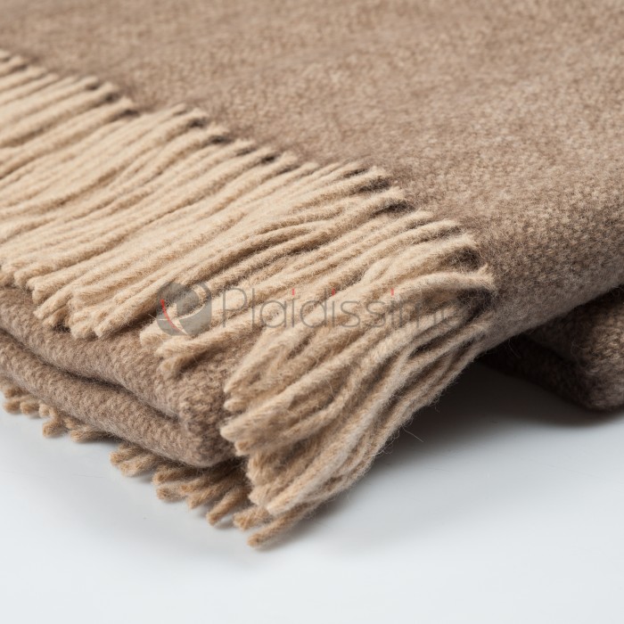Plaid en Laine Vierge & Mohair Beige · Structuré & Moelleux · Wales Natural par Eagle Products