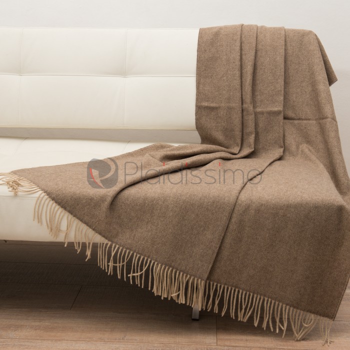 Plaid en Laine Vierge & Mohair Beige · Structuré & Moelleux · Wales Natural par Eagle Products