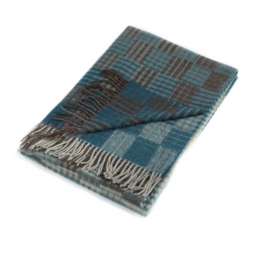 Plaid en Laine Vierge · Jacquard à Carreaux Dégradés · Columbia par Eagle Products