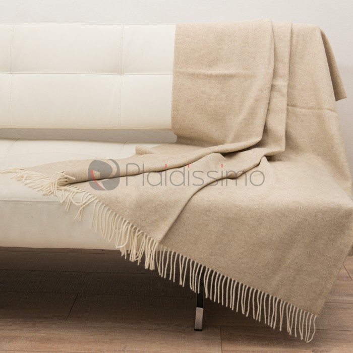Plaid en Laine Vierge · Classique & Incontournable · Boston Leinen Beige par Eagle Products