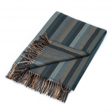 Plaid en Laine Vierge · Chevrons et Ambiance Bleu · Miami par Eagle Products