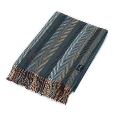 Plaid en Laine Vierge · Chevrons et Ambiance Bleu · Miami par Eagle Products