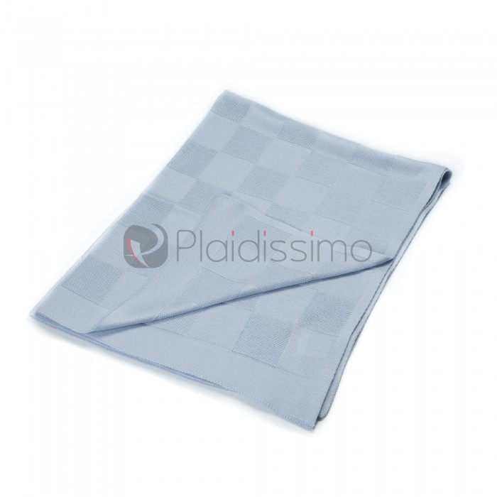 Plaid en Laine Vierge · Bébé & Enfant · Tricoté motif à Carreaux · Moritz Bleu par Eagle Products