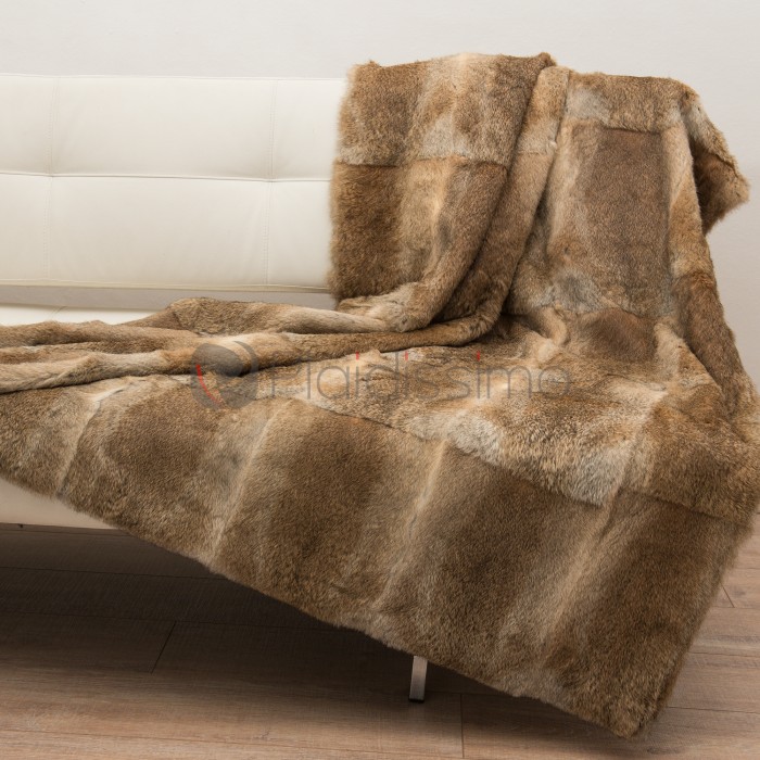 Plaid en Fourrure de Lapin · Naturel & Authentique · Beige par Tergus