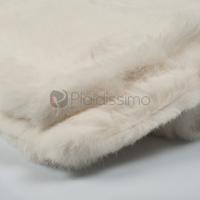Plaid en Fourrure de Lapin · Naturel & Authentique · Blanc par Tergus