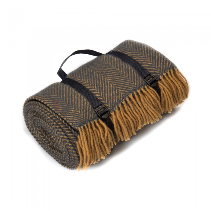 Plaide de Pique-Nique en laine Vierge · Imperméable · Herringbone par Tweed Mill