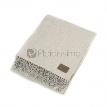 Plaid en Laine & Cachemire · Design Bicolore · Gold Blanc par Somma 1867