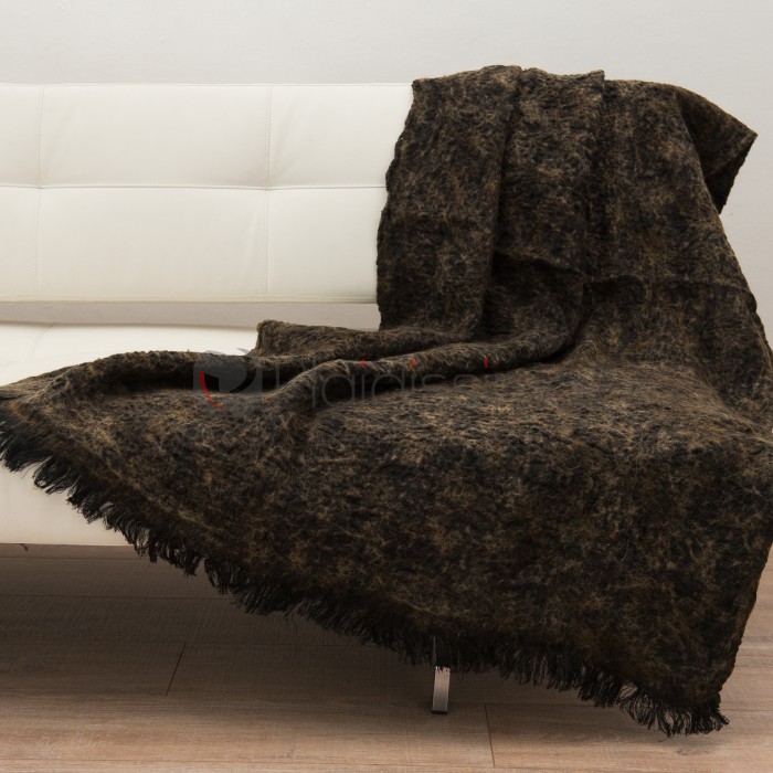 Plaid en Lin & Laine Mérinos · Original & Idéal en Décoration · Dark par Leingrau